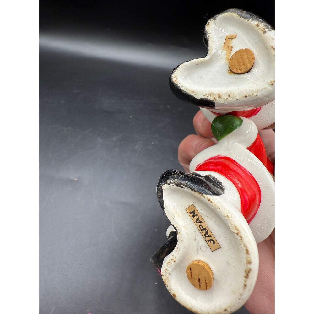 Vtg 1950s Napco Santa Claus Christmas Salt & Pepper Shakers W/Bell & Candy Cane - Picture 5 of 6